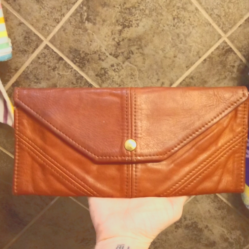 Handmade vintage soft leather clutch